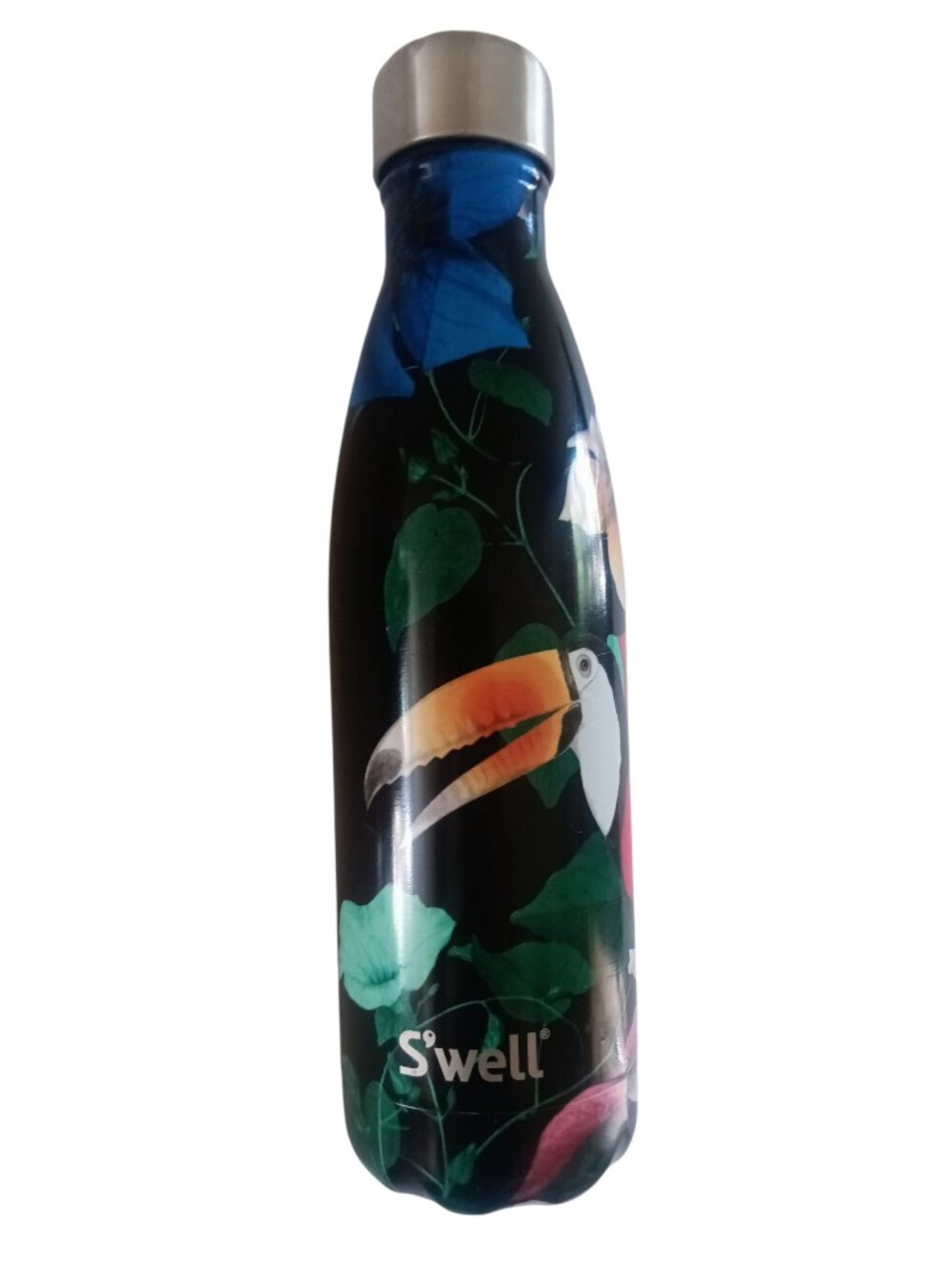 Rare S'well 17oz Stainless Steel Water Bottle Lush Tropical Toucan